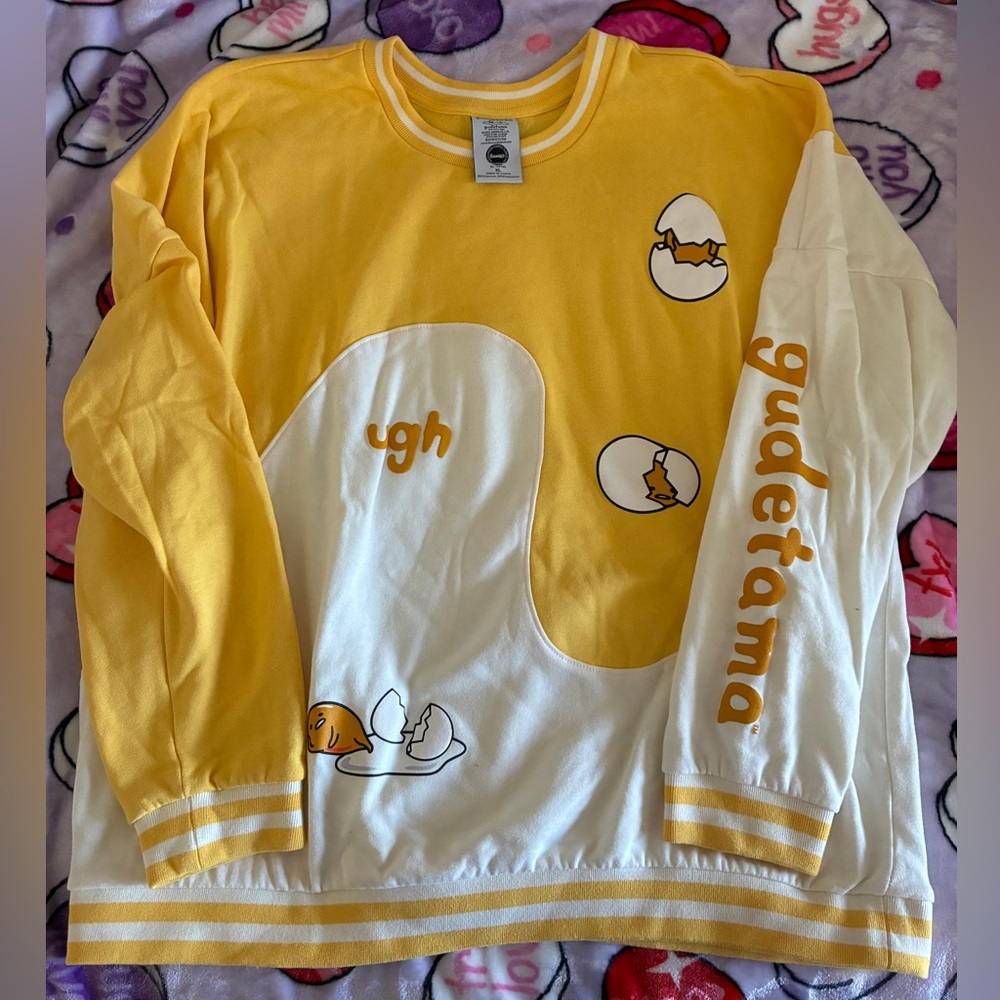 Sanrio Gudetama Yellow Crewneck Sweatshirt XL